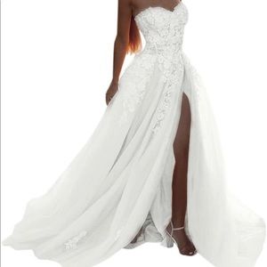 Strapless lace wedding dress size 24